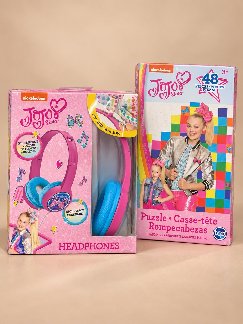 JoJo Siwa Kids Headphones 48 Piece Puzzle Gift Bundle Nickelodeon